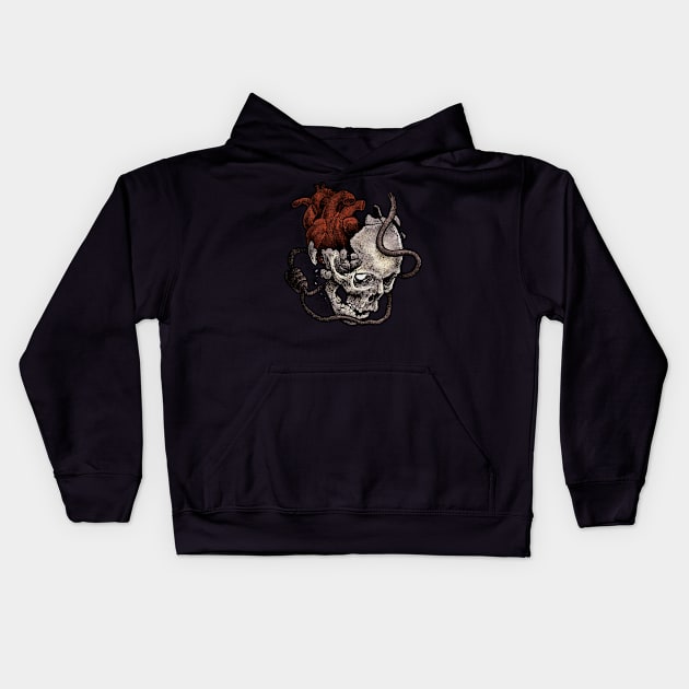 Skull Heart Kids Hoodie by DiegoSpezzoni